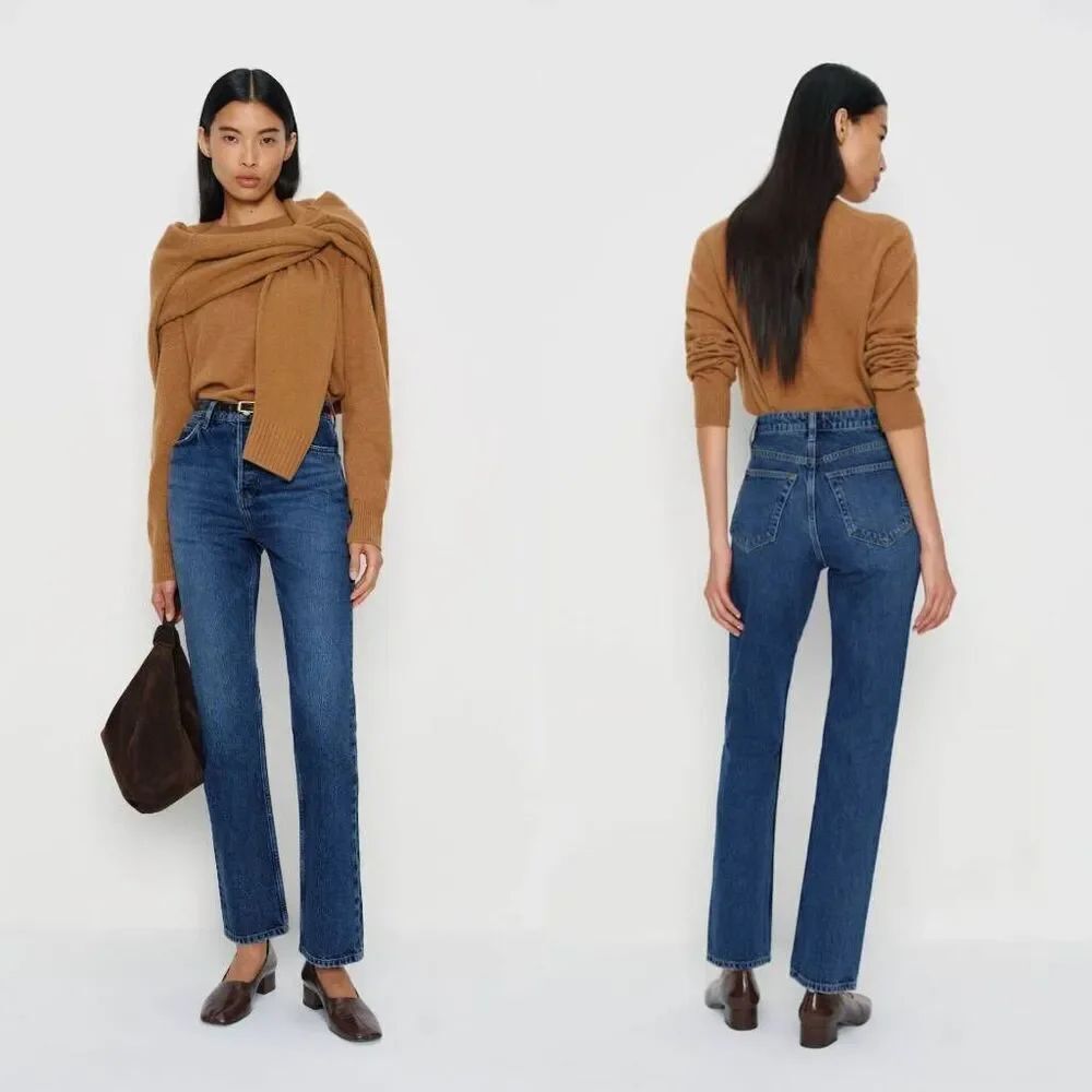 NWT Reformation Cynthia High Rise Straight Jeans, Maggiore 23 $178